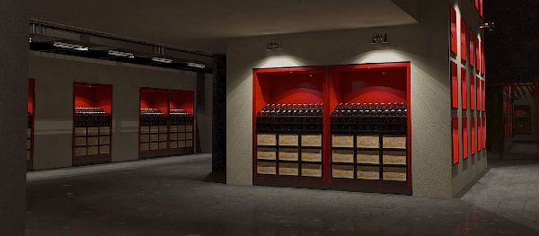 Weinlager Weinhandlung modern 3D